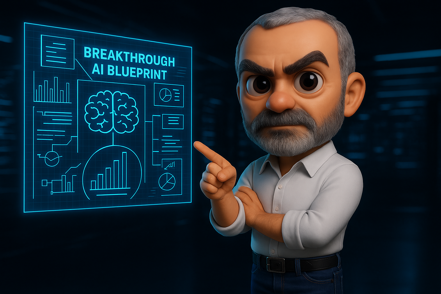 Arquitecto de software mirando diagramas arquitectónicos de sistemas de IA con cinco patrones distintos resaltados, mostrando cómo los enfoques estructurados llevan a buenos resultados