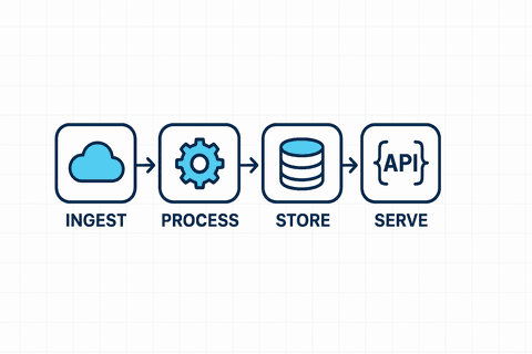 Decoupled Context Pipeline pattern: separate services for context ingestion, processing, and storage, enabling scalability for complex AI systems through LCF implementation