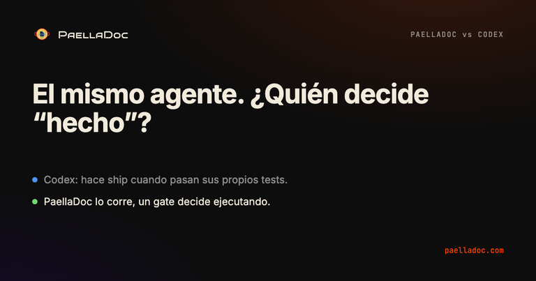 Portada PaellaDoc vs Codex: el mismo agente, ¿quién decide hecho?